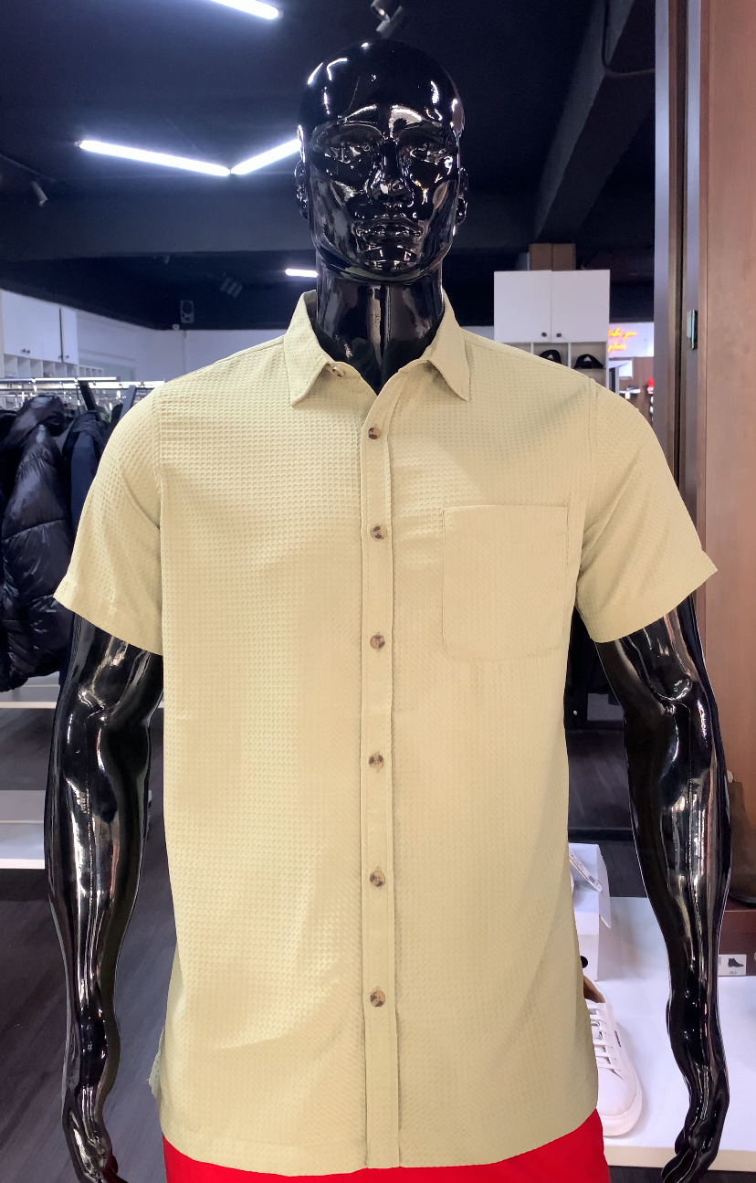 Hudson barrow wovens linen short sleeve shirt in brown