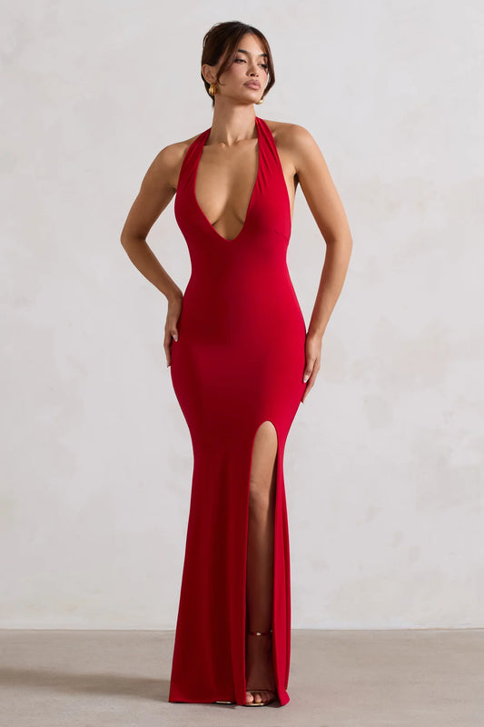 Club London Heart Sleeveless Neck Maxi Dress