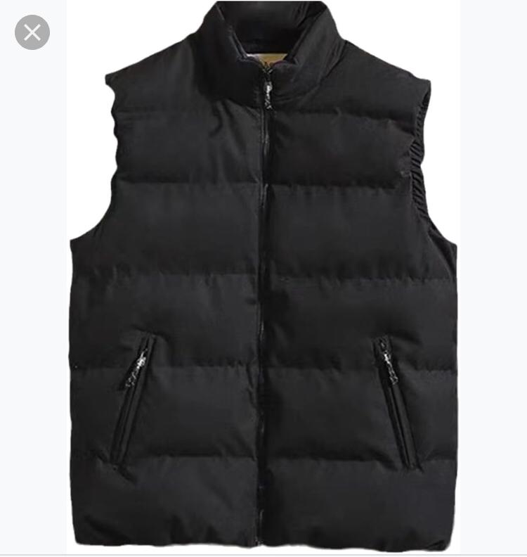 ! SOLID FORCHENG MENS PUFF-VEST IN BLACK