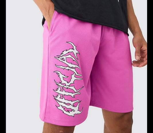 BOOHOOMAN  SWEAT SHORT IN PINK