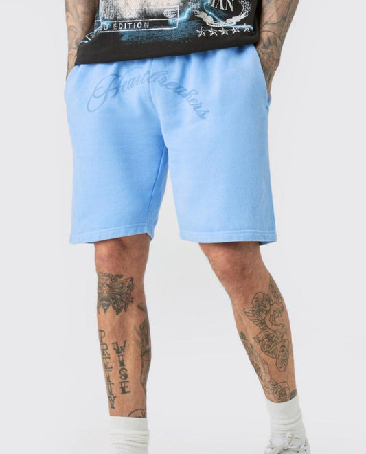 BOOHOOMAN SUMMER SWEAT SHORT IN DUSTY BLUE