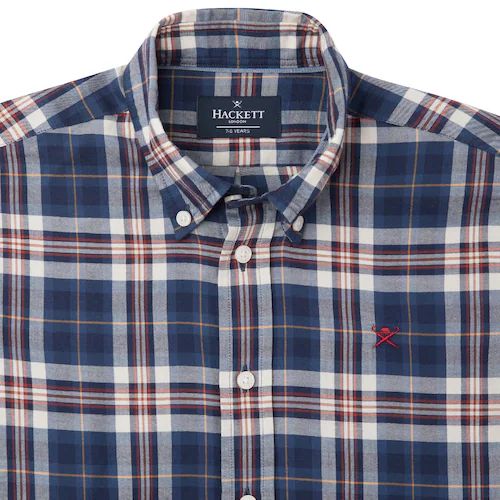 HACKETT LONDON SLIM FIT LS SHIRT IN NAVY