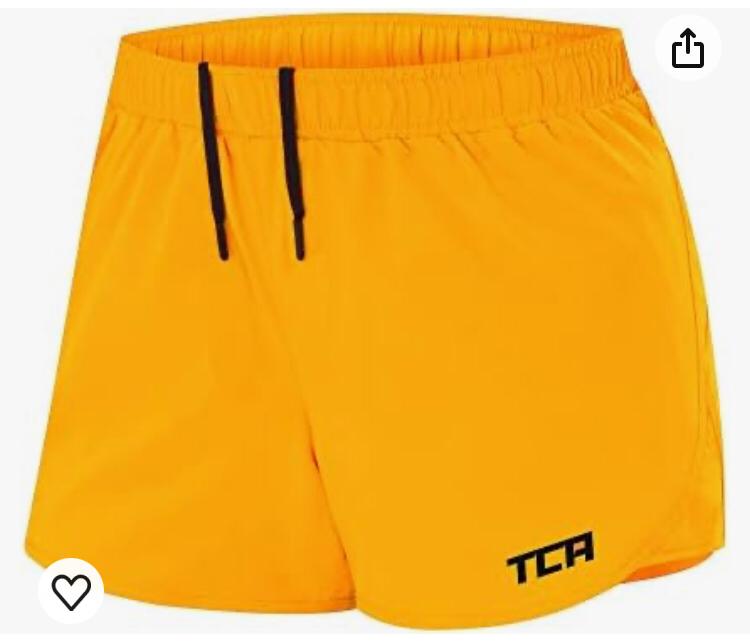 TCA WOMENS RUNING SPORT SHORTS WITH ZIP BACK POCKETS IN YELLOW