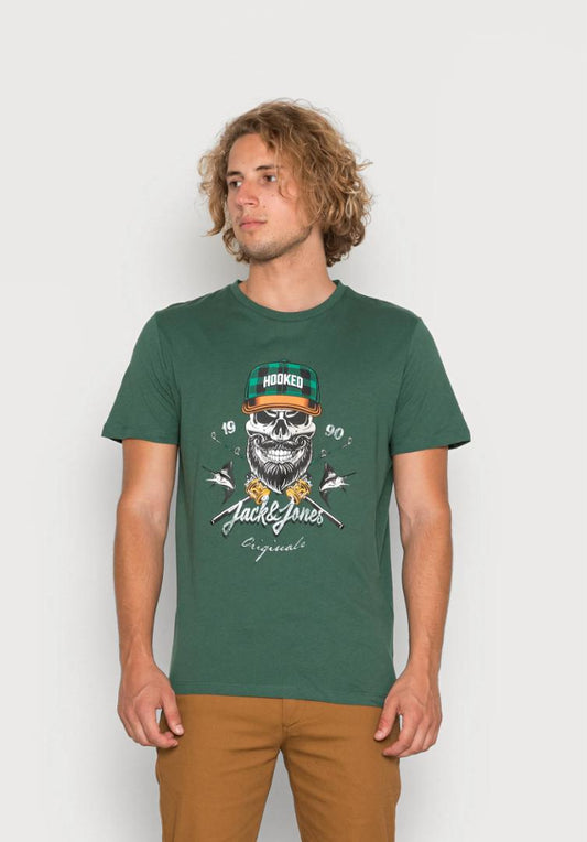 JACK & JONES JORCAPTAIN SN JNR CREW NECK SHORT SLEEVE T-SHIRT IN GREEN