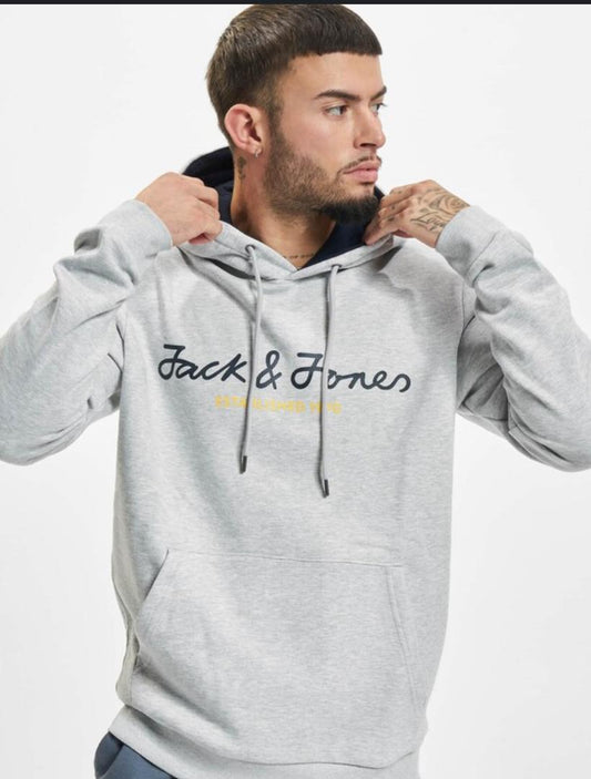 JACK & JONES JCOBERG SWEAT HOODIE SN JNR IN LIGHT|GREY