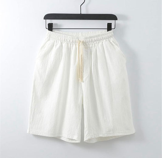 BOOHOMAN LINEN MIX SMART SHORT IN WHITE