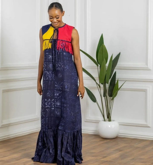 Tye and Dye Colour Pop Sleeveless Maxi Dress