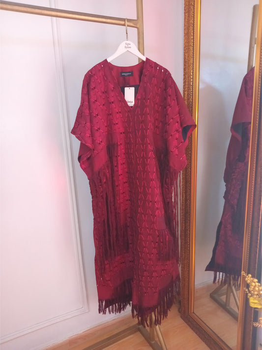 Shredded Patch Drawstring Kaftan (woven)