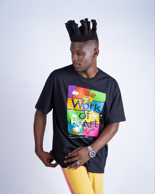 Jochdunse Work Of Heart Graphic Tee-Black