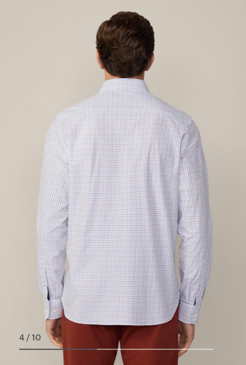 Hackett London Classic Tattersal LS Shirt in white