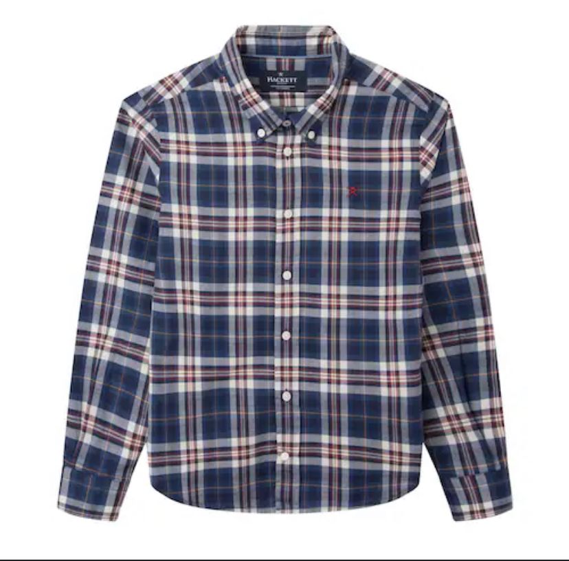 HACKETT LONDON SLIM FIT LS SHIRT IN NAVY