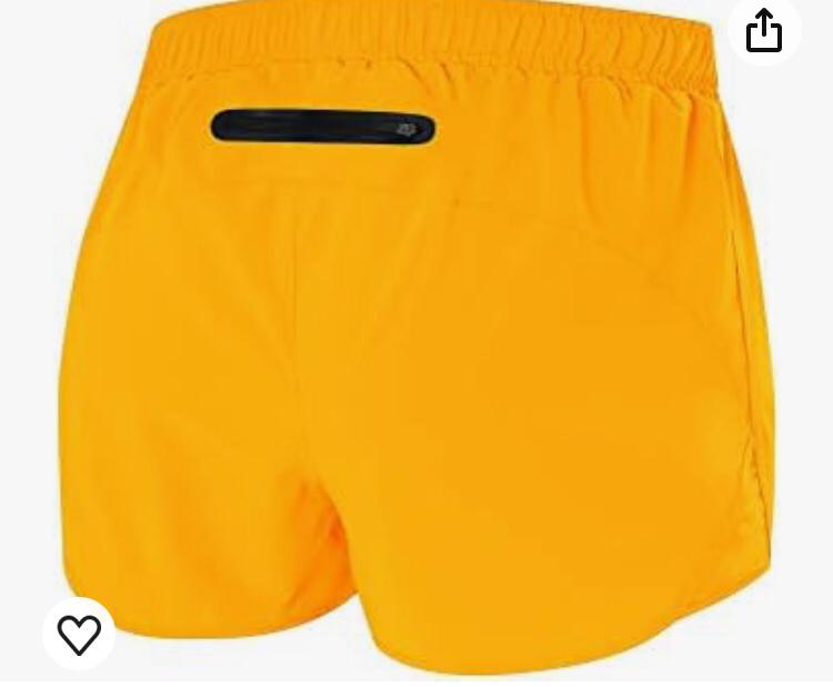 TCA WOMENS RUNING SPORT SHORTS WITH ZIP BACK POCKETS IN YELLOW