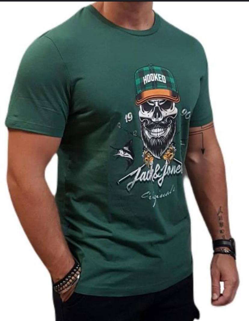 JACK & JONES JORCAPTAIN SN JNR CREW NECK SHORT SLEEVE T-SHIRT IN GREEN