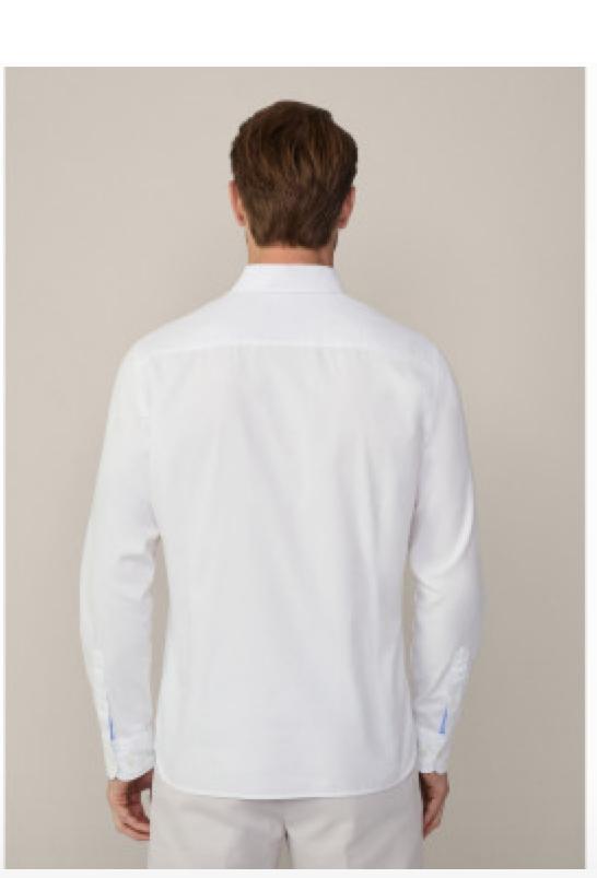 HACKETT LONDON OXFORD LONG SLEEVE SHIRT IN WHITE