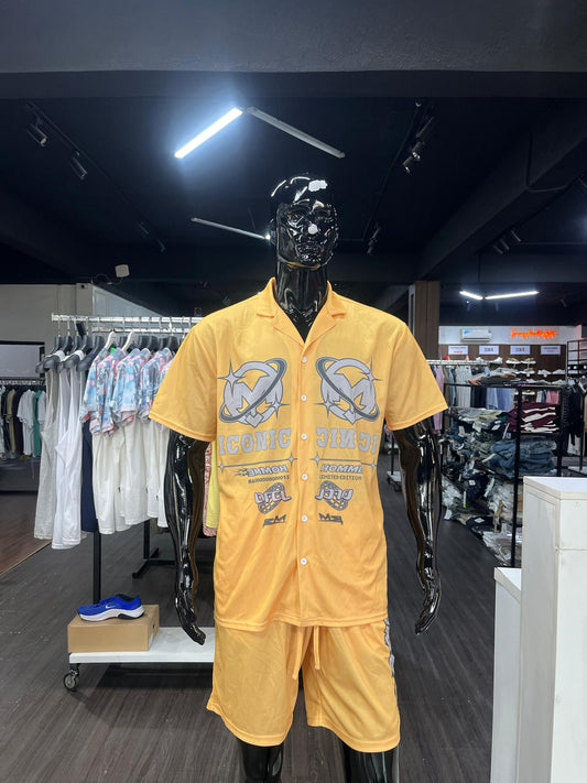 Boohooman Oversized Mesh Moto Shirt & Short