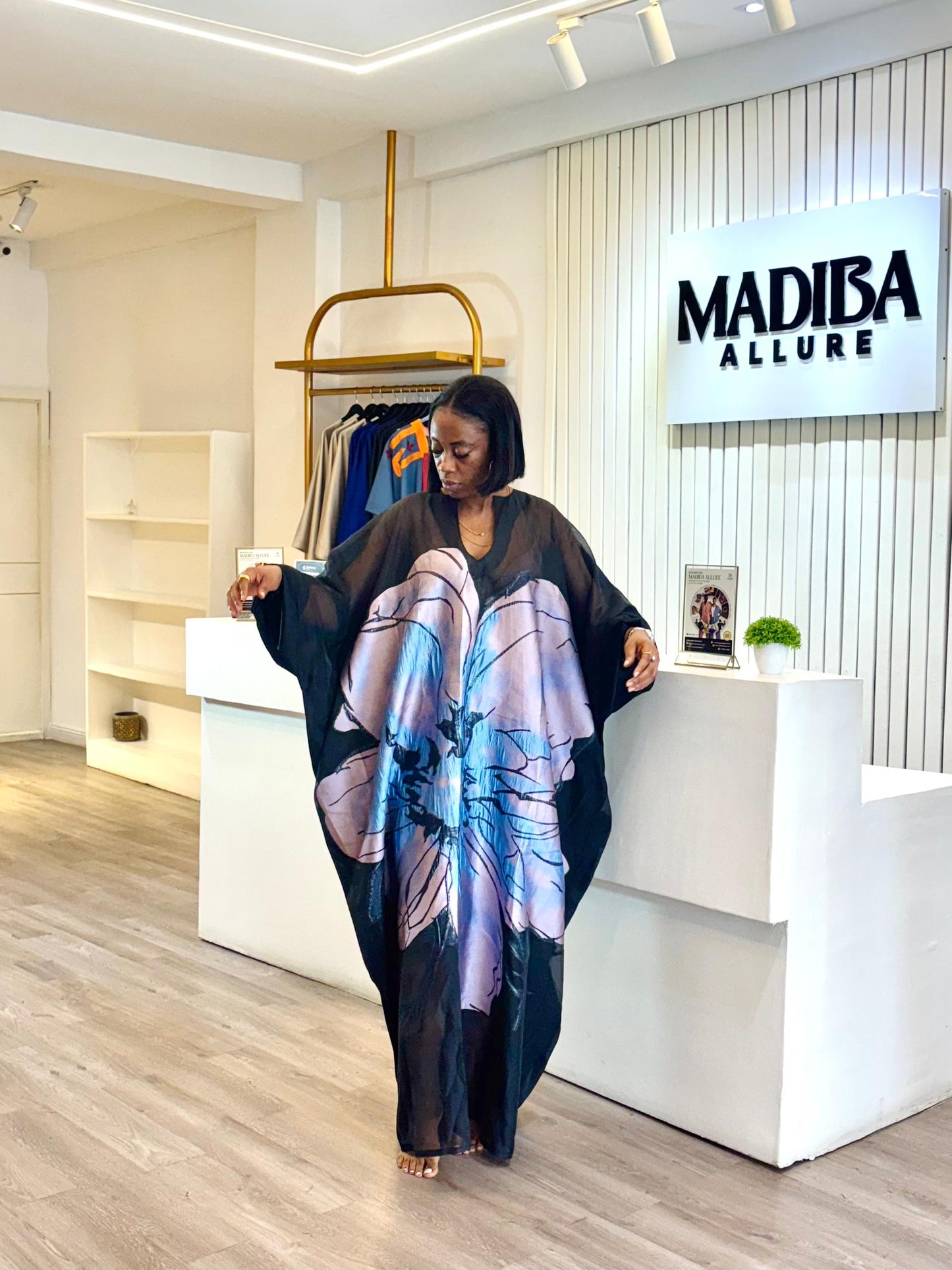Exaggerated Flower Kaftan Maxi