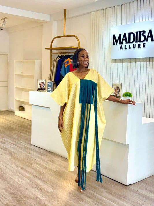 Stripes Mix Woven Agbada Midi