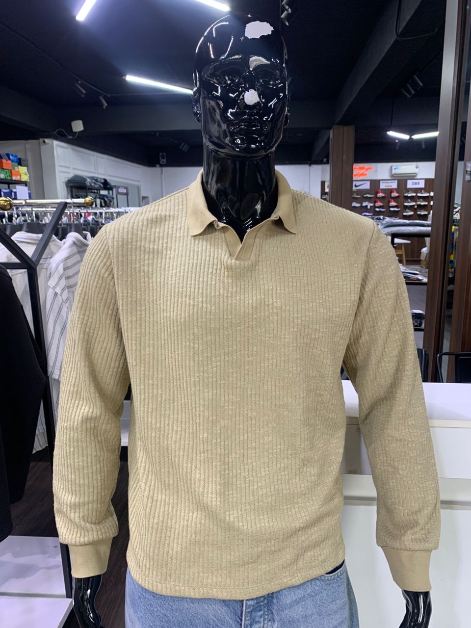 Jack & Jones Jorwinter Ottoman Split Neck Styd Ls Polo