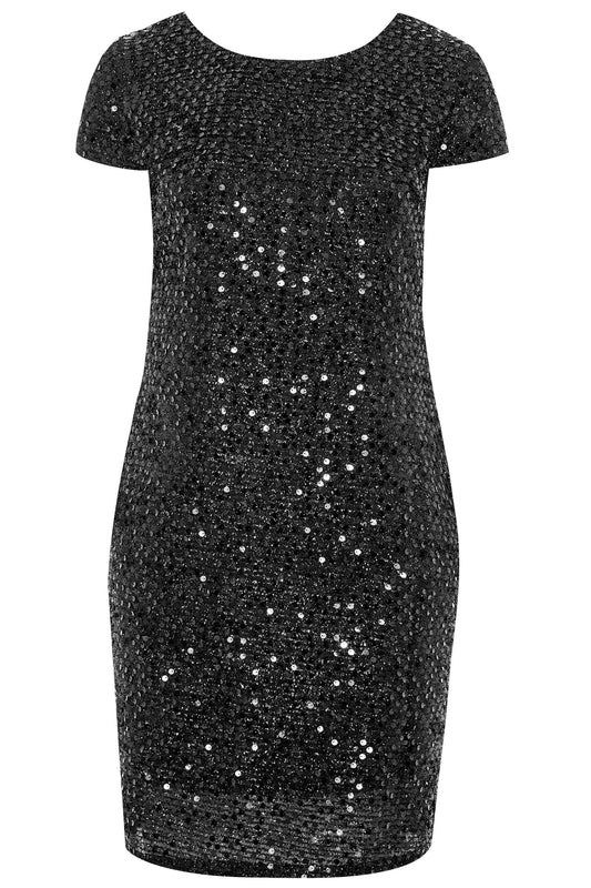 Tinselshift sparkling sequin dress in black_14