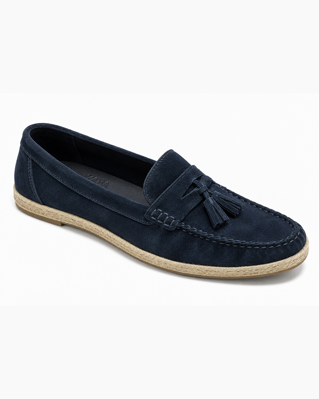 Zara Leather Caual Loafers With Jute Soles Shoe