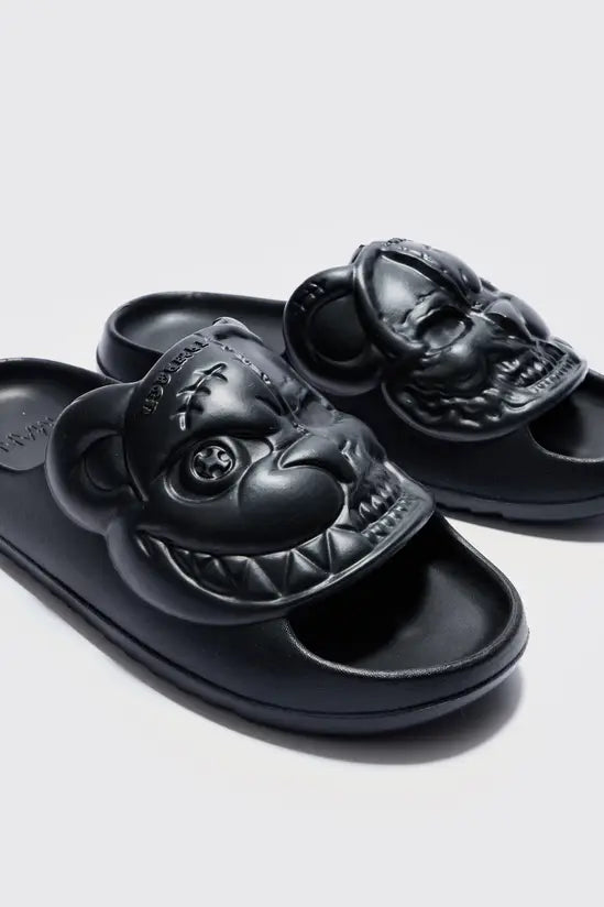 Boohooman Perforated Evil Teddy Slider
