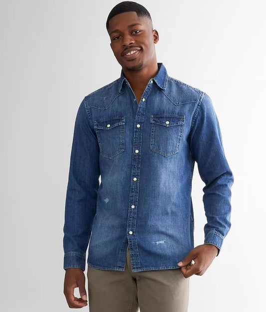 JACK&JONES JJIJAMES LS DENIM SHIRT | BLUE