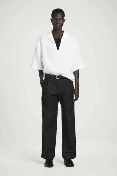Cos Open Collar Linen Short Sleeve Shirt