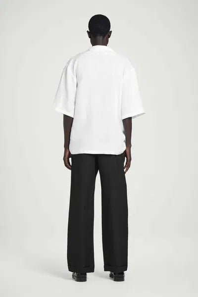 Cos Open Collar Linen Short Sleeve Shirt