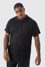 BOOHOOMAN PERFORATED SHORT SLEEVE CROTCHET SHIRT