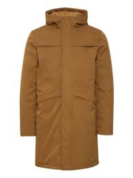 CASUAL FRIDAY CFOLIK LONG WINTER MENS JACKET IN BROWN