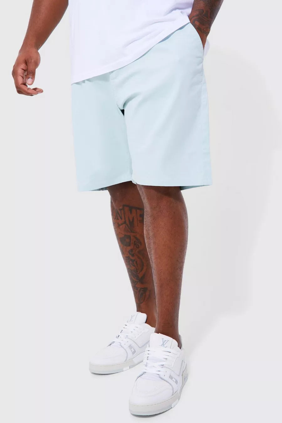 Boohooman Plus Fixed Waist Stretch Skinny Short