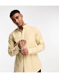 ASOS DESIGN SLIM OXFORD SHIRT WITH GRANDED COLLAR