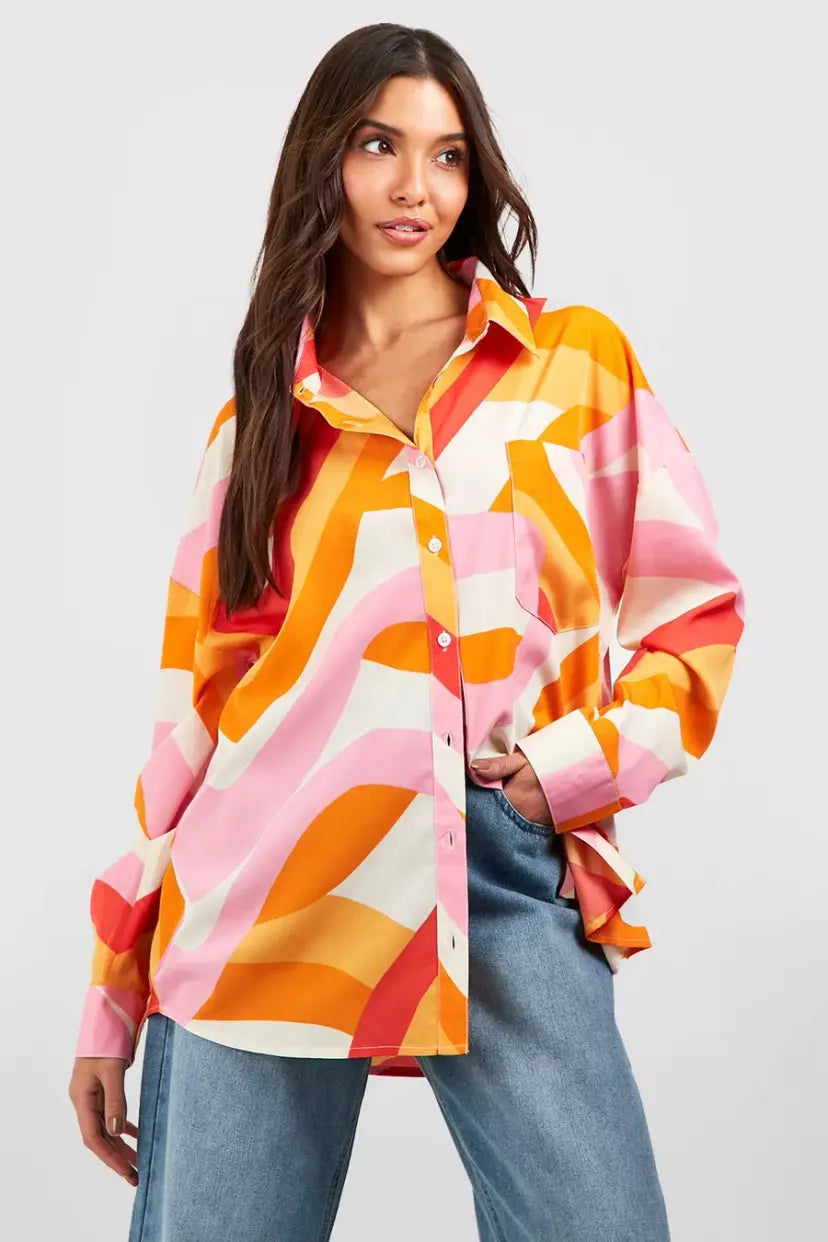 Boohoo Abstract Print Shirt