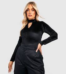 BOOHOO PLUS PUFF SLEEVE KEYHOLE BODYSUIT