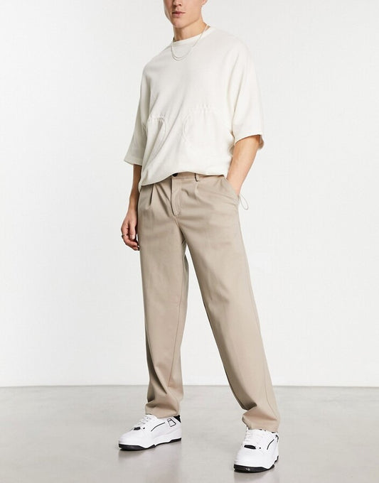 Jack Jones Wide Smart Pant In Brown