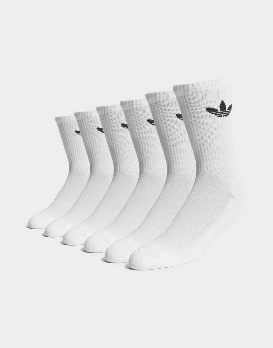 ADIDAS MEN'S Cushioned 6 Pair Crew Socks  IN White