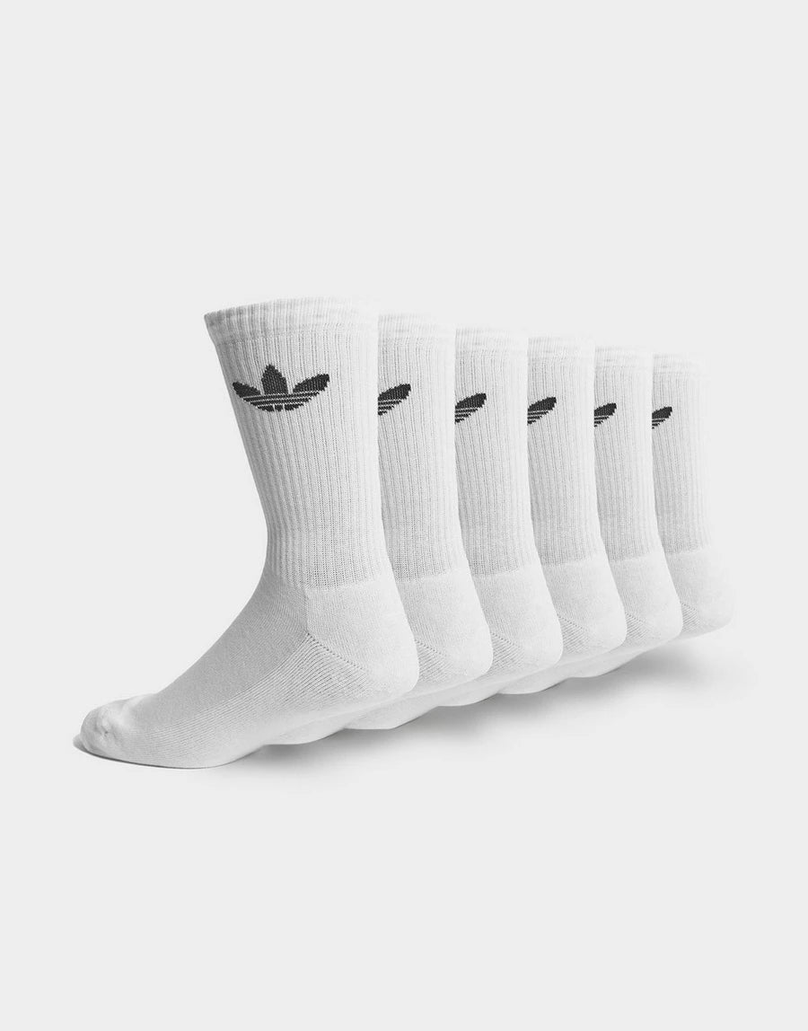 ADIDAS MEN'S Cushioned 6 Pair Crew Socks  IN White