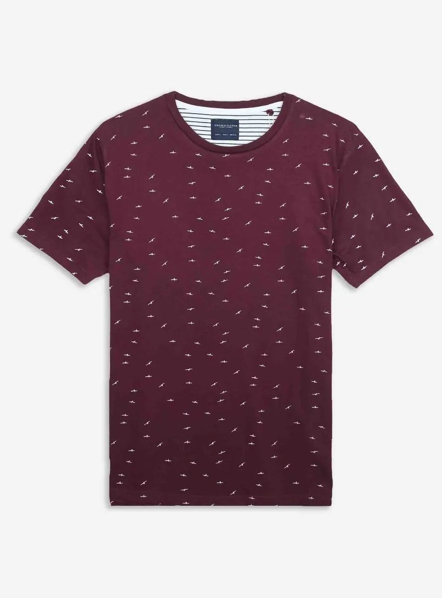 DENIM&FLOWER MEN'S T-SHIRT | BURGUNDY