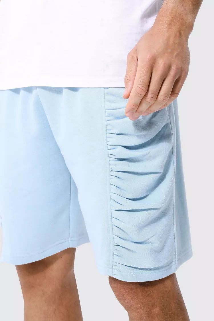 Boohooman Tall Relaxed Ruched Pintuck Jersey short