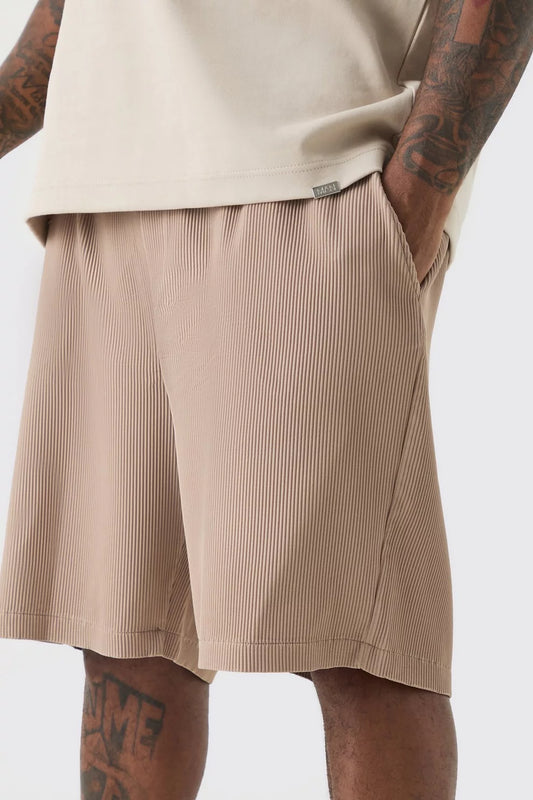Boohooman Plus Elasicated Waist Pleated Short