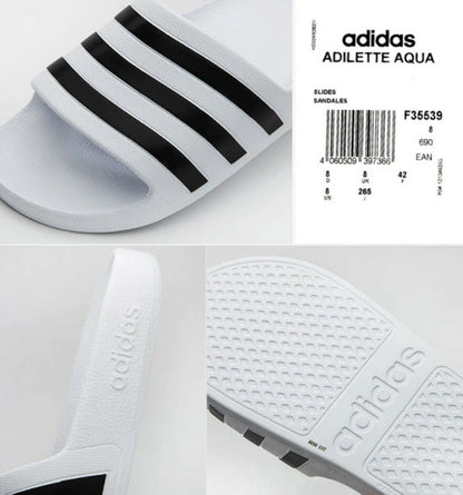 Adidas Unisex-Adult Adilette Aqua Swim Black Slide Sandals Slippers