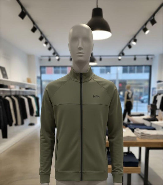 Boohooman Active Tech Funnel Neck Zip Thru